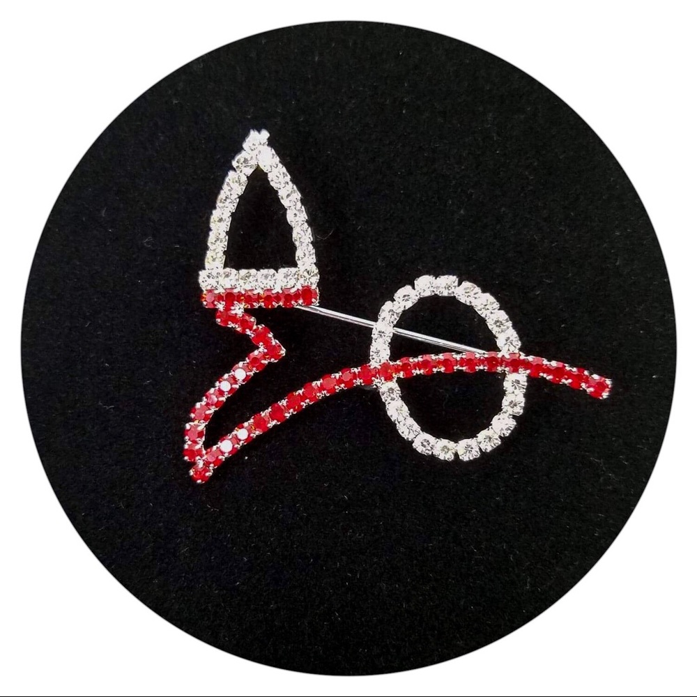 Delta Sigma Theta Brooch encased rhinestone DST - Picture 2 of 3